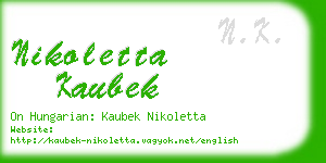 nikoletta kaubek business card